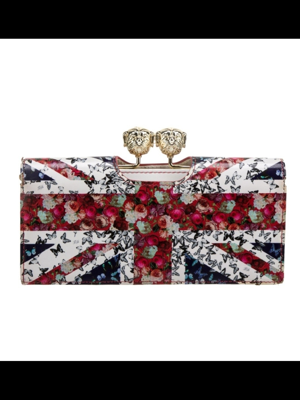 Ted Baker London Floral Union Jack Clutch in Red, White, Navy and Gold-Tone